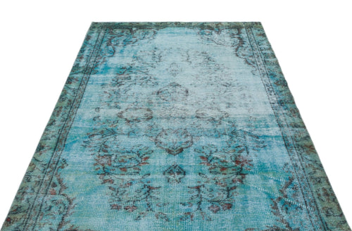 Atina 19692 Turquoise Vintage Wool Handmade Area Rug 4'11" x 8'5"