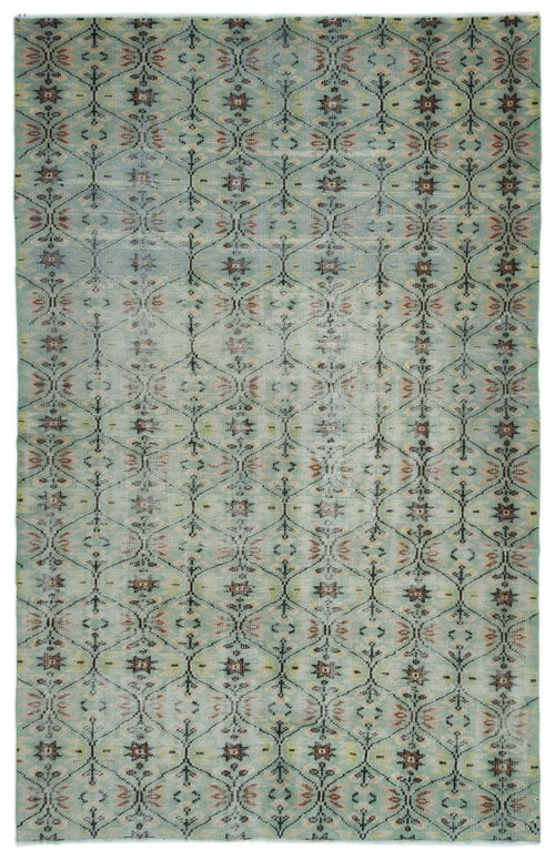Atina 19737 Green Vintage Wool Handmade Area Rug 5'9" x 9'11"