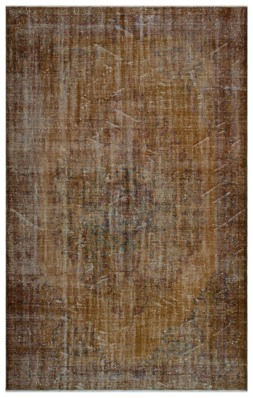 Atina 22616 Brown Vintage Wool Handmade Area Rug 6'0" x 9'5"