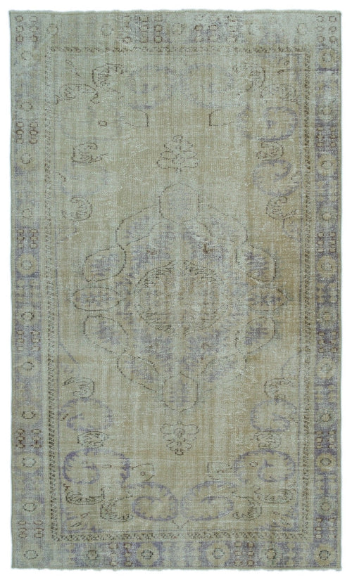 Atina 22658 Beige Vintage Wool Handmade Area Rug 5'7" x 9'5"