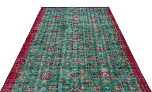Atina 22677 Green Vintage Wool Handmade Area Rug 6'2" x 9'5"