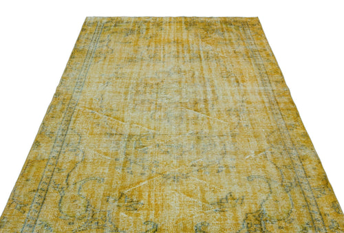 Atina 22803 Yellow Vintage Wool Handmade Area Rug 5'8" x 9'0"