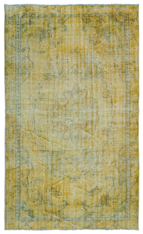 Atina 22803 Yellow Vintage Wool Handmade Area Rug 5'8" x 9'0"