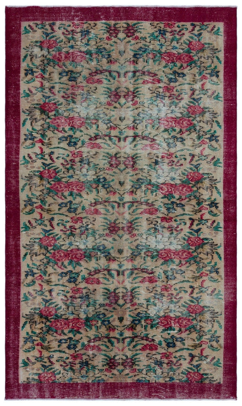 Atina 23213 Cream Vintage Wool Handmade Area Rug 4'11" x 8'6"