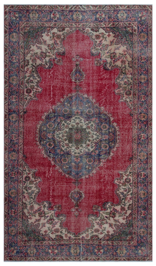 Atina 23288 Red Vintage Wool Handmade Area Rug 5'5" x 9'3"