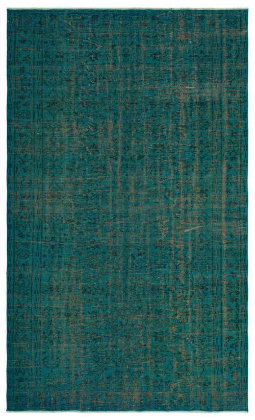 Atina 23347 Turquoise Vintage Wool Handmade Area Rug 5'6" x 8'11"