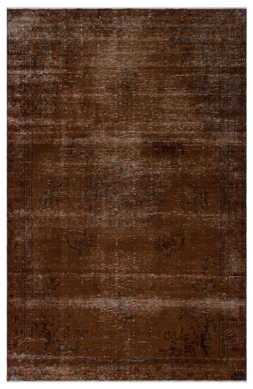 Atina 23650 Brown Vintage Wool Handmade Area Rug 6'2" x 9'6"