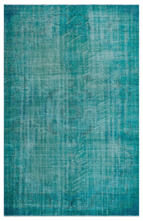Atina 23912 Turquoise Vintage Wool Handmade Area Rug 5'6" x 8'11"