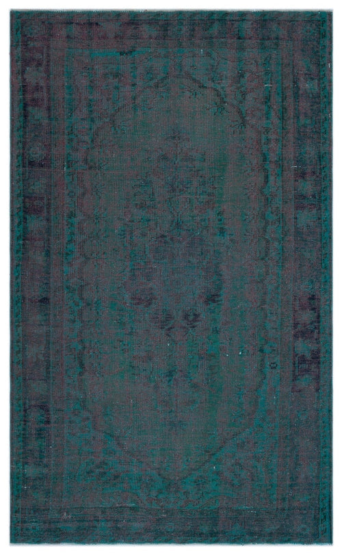 Atina 23916 Green Vintage Wool Handmade Area Rug 5'2" x 8'6"