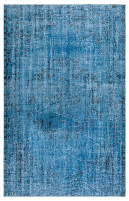 Atina 24012 Turquoise Vintage Wool Handmade Area Rug 4'10" x 7'9"