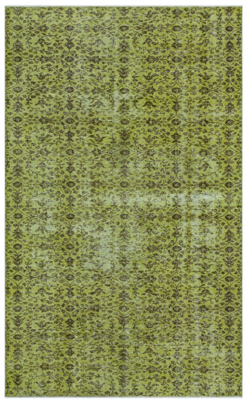 Atina 24208 Green Vintage Wool Handmade Area Rug 5'0" x 8'3"