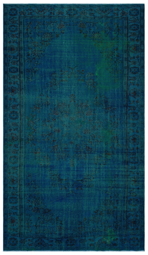 Atina 24230 Blue-Green Vintage Wool Handmade Area Rug 6'1" x 10'3"