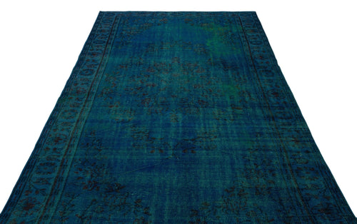 Atina 24230 Blue-Green Vintage Wool Handmade Area Rug 6'1" x 10'3"