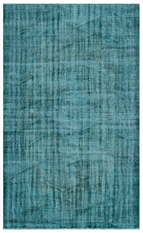 Atina 25827 Turquoise Vintage Wool Handmade Area Rug 5'7" x 9'3"