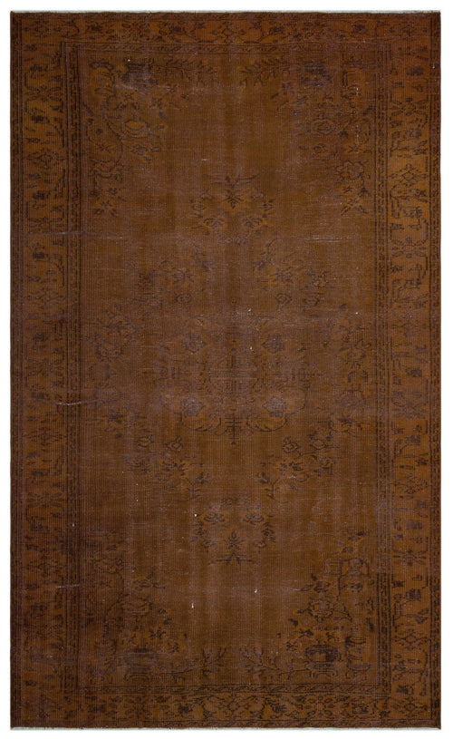 Atina 26852 Brown Vintage Wool Handmade Area Rug 6'4" x 8'11"