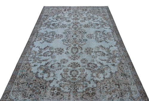 Atina 26895 Blue Vintage Wool Handmade Area Rug 5'5" x 8'11"