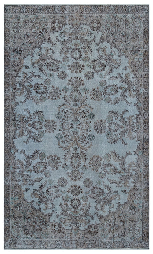 Atina 26895 Blue Vintage Wool Handmade Area Rug 5'5" x 8'11"