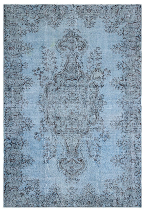 Atina 26997 Blue Vintage Wool Handmade Area Rug 6'0" x 8'10"