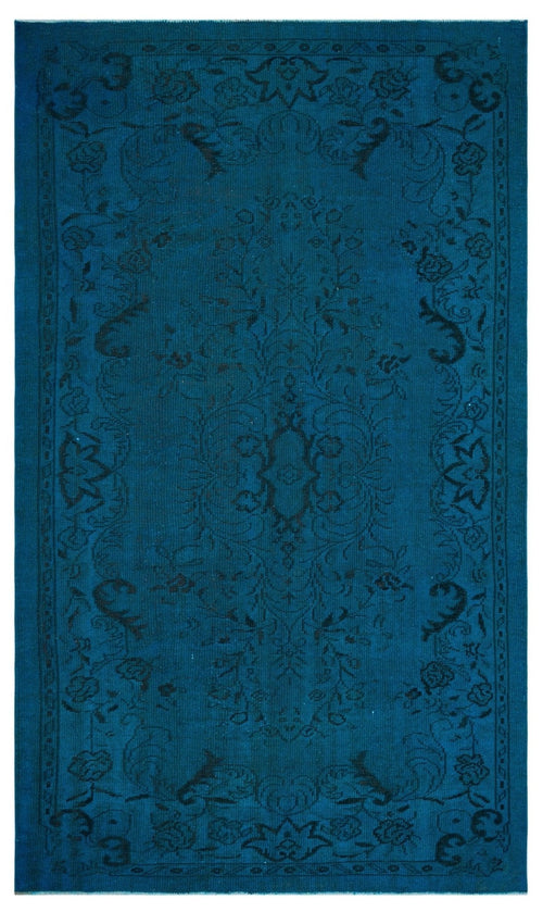 Atina 27040 Dark Blue Vintage Wool Handmade Area Rug 5'7" x 9'1"
