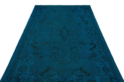 Atina 27040 Dark Blue Vintage Wool Handmade Area Rug 5'7" x 9'1"