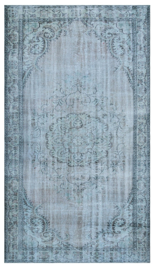 Atina 27042 Blue Vintage Wool Handmade Area Rug 5'6" x 9'10"