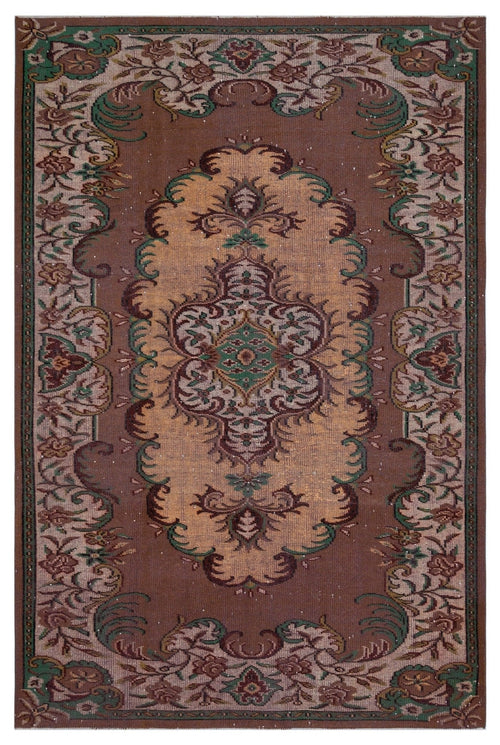 Atina 27079 Beige Vintage Wool Handmade Area Rug 6'2" x 9'5"