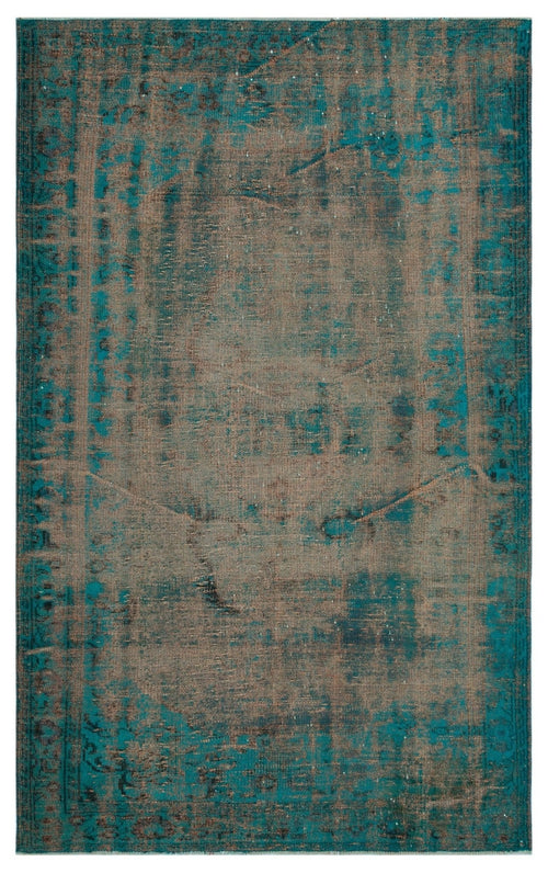 Atina 27154 Green Vintage Wool Handmade Area Rug 5'6" x 8'9"