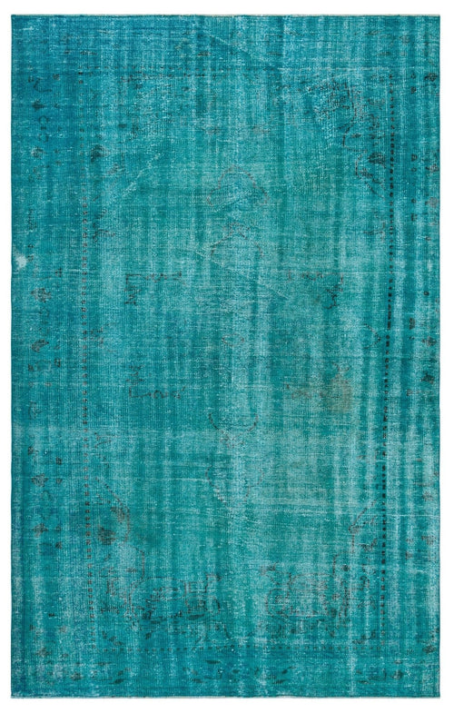 Atina 27265 Turquoise Vintage Wool Handmade Area Rug 5'7" x 8'8"