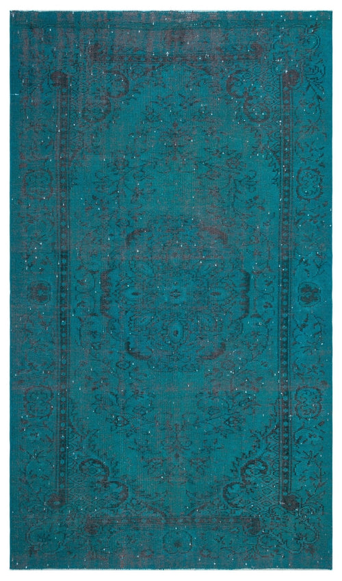 Atina 27269 Turquoise Vintage Wool Handmade Area Rug 5'4" x 9'1"
