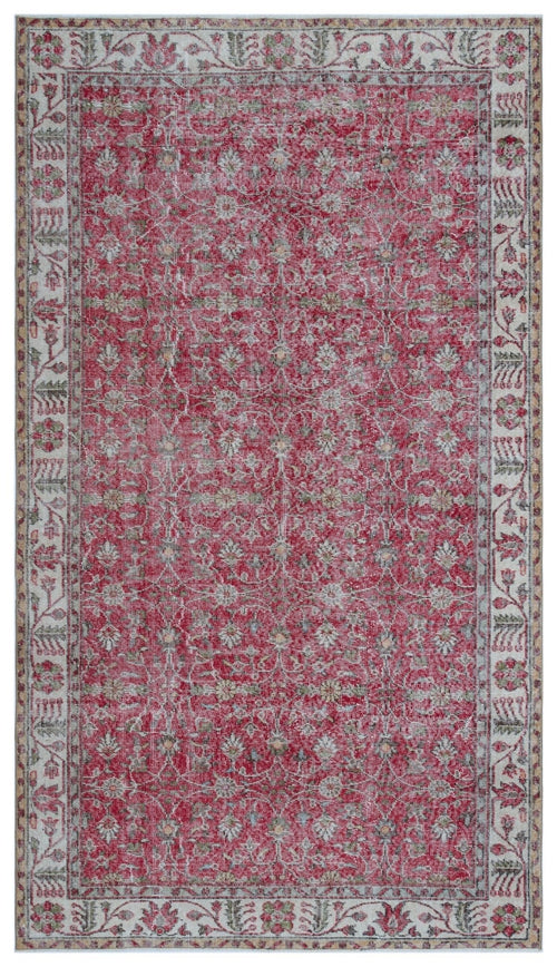Atina 27480 Beige Vintage Wool Handmade Area Rug 5'4" x 9'5"