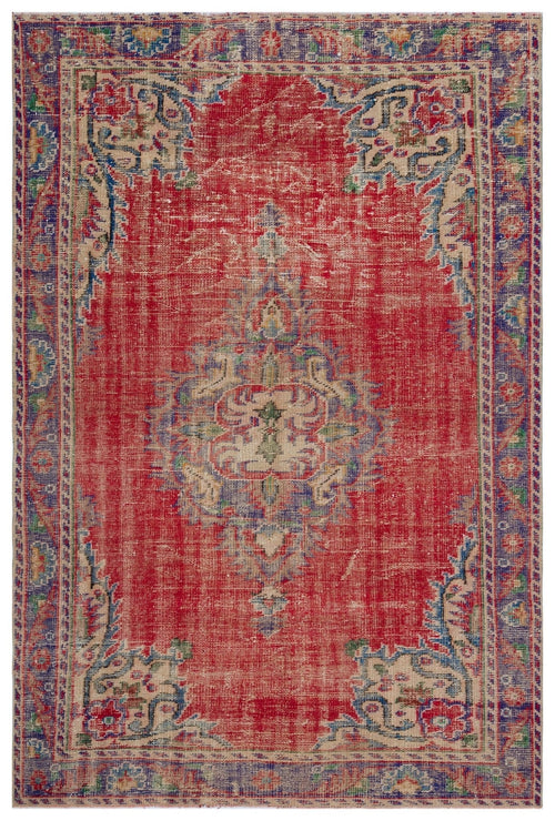 Atina 27962 Red Vintage Wool Handmade Area Rug 5'9" x 8'6"