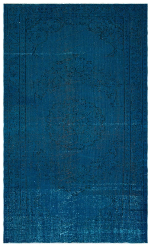 Atina 28014 Blue Vintage Wool Handmade Area Rug 5'7" x 9'1"