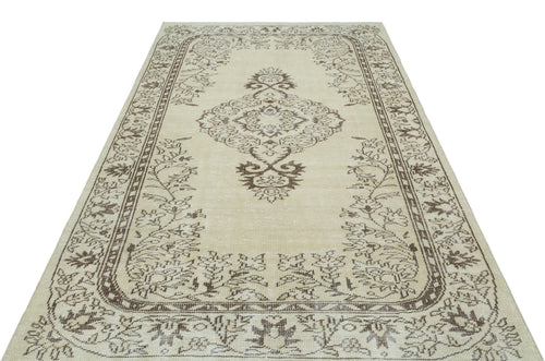 Atina 28074 Beige Vintage Wool Handmade Area Rug 5'6" x 9'1"