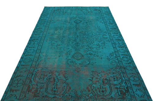 Atina 28340 Turquoise Vintage Wool Handmade Area Rug 5'4" x 8'8"