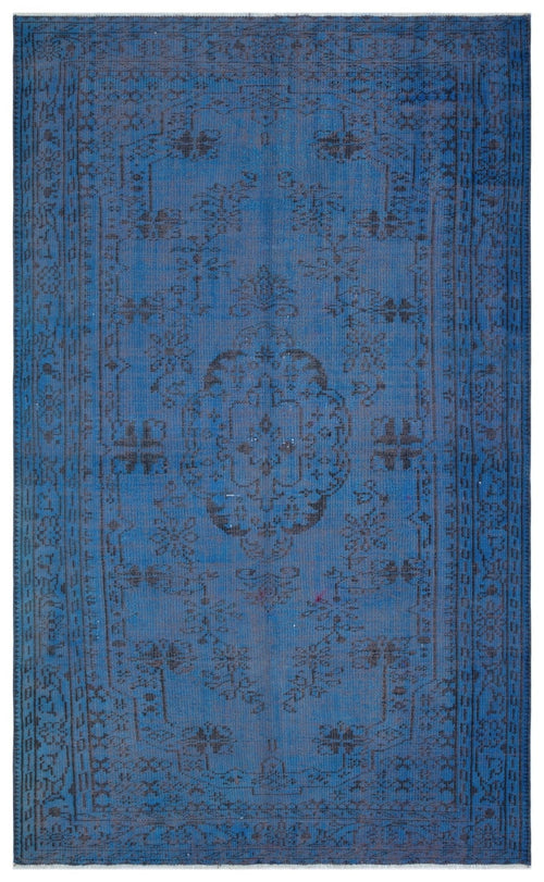 Atina 28649 Blue Vintage Wool Handmade Area Rug 5'6" x 8'10"