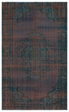 Atina 28697 Burgundy Vintage Wool Handmade Area Rug 5'2" x 8'2"