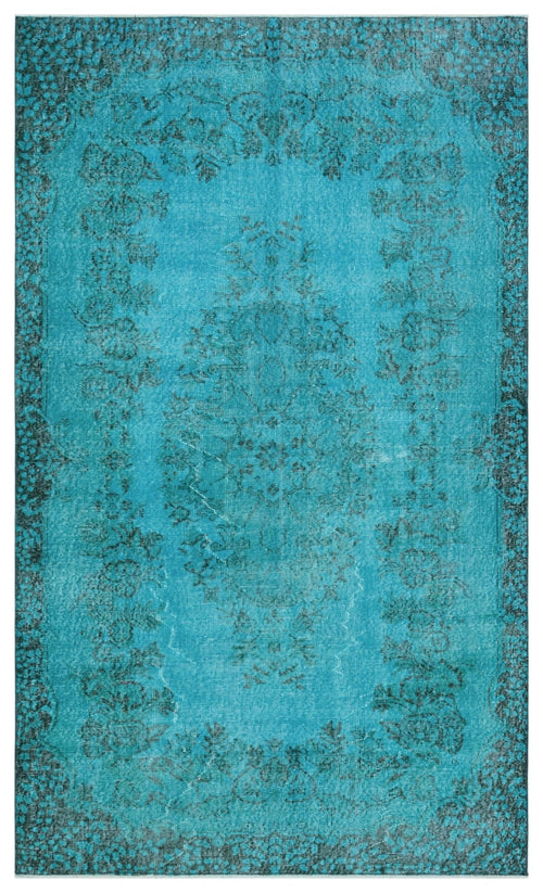 Atina 28787 Turquoise Vintage Wool Handmade Area Rug 5'2" x 8'8"
