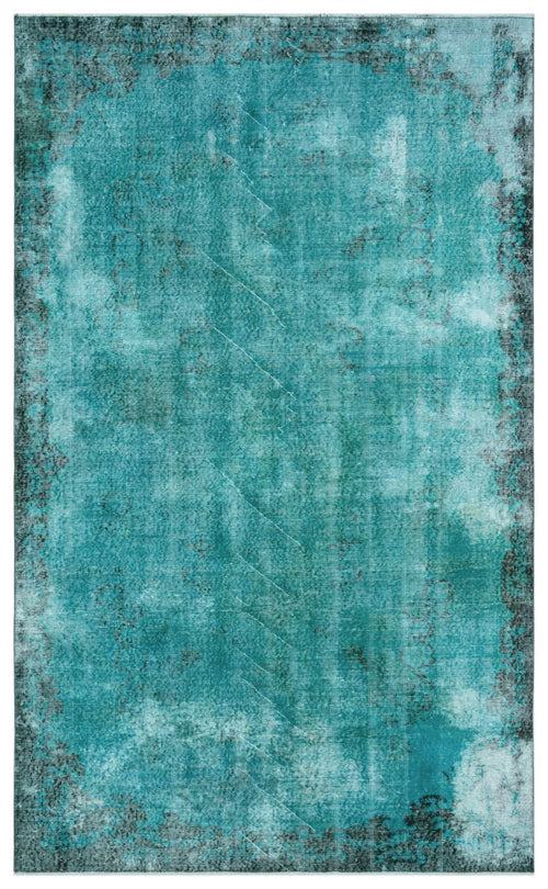 Atina 28991 Turquoise Vintage Wool Handmade Area Rug 5'7" x 9'1"