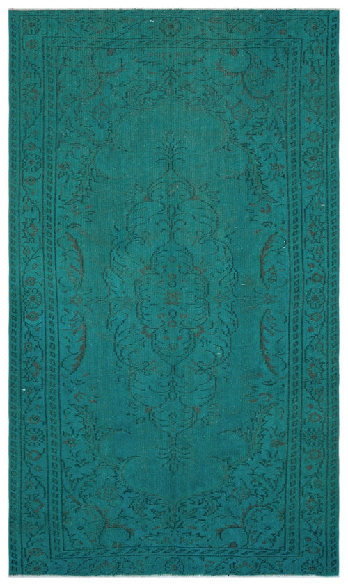 Atina 29034 Green Vintage Wool Handmade Area Rug 5'5" x 9'2"