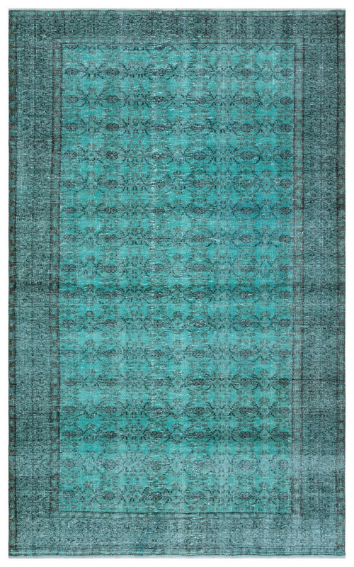 Atina 29044 Turquoise Vintage Wool Handmade Area Rug 5'6" x 8'10"
