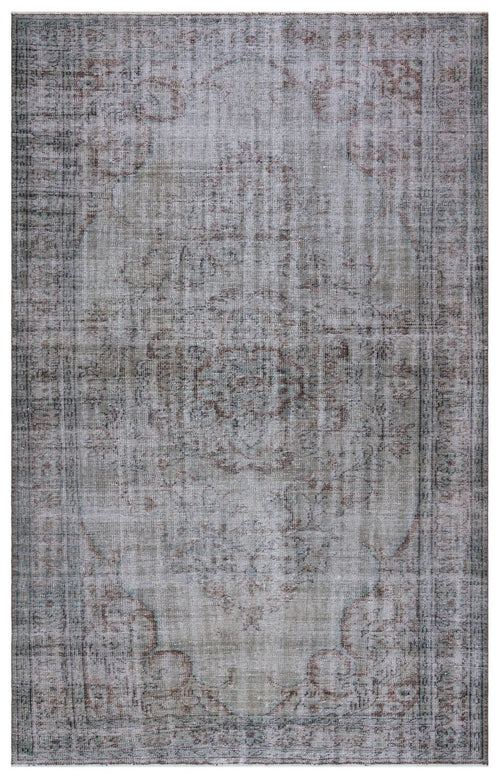 Atina 29572 Grey Vintage Wool Handmade Area Rug 6'2" x 9'7"