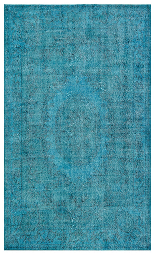 Atina 29588 Turquoise Vintage Wool Handmade Area Rug 5'5" x 9'1"