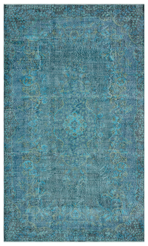 Atina 29647 Turquoise Vintage Wool Handmade Area Rug 5'9" x 9'5"