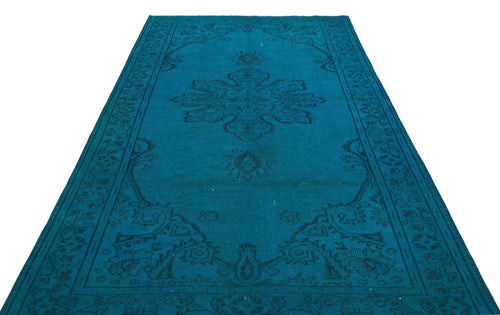 Atina 29681 Dark Blue Vintage Wool Handmade Area Rug 5'3" x 10'10"