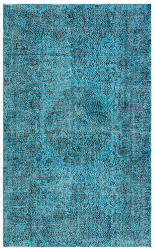 Atina 29691 Turquoise Vintage Wool Handmade Area Rug 5'5" x 8'11"