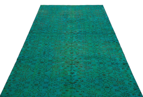 Atina 29981 Green Vintage Wool Handmade Area Rug 4'10" x 7'9"