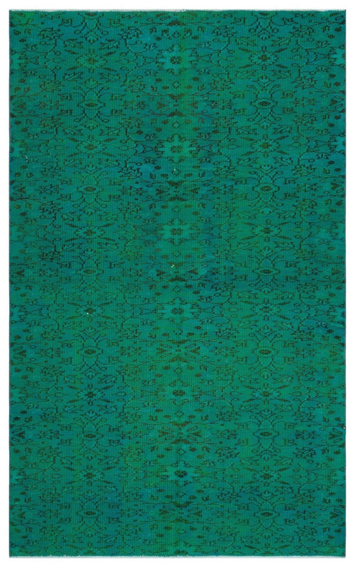 Atina 29981 Green Vintage Wool Handmade Area Rug 4'10" x 7'9"