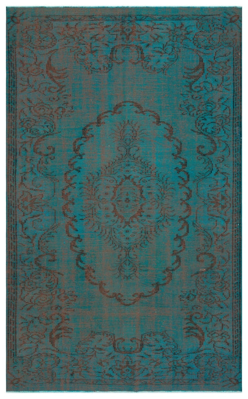 Atina 31023 Green Vintage Wool Handmade Area Rug 5'2" x 8'6"