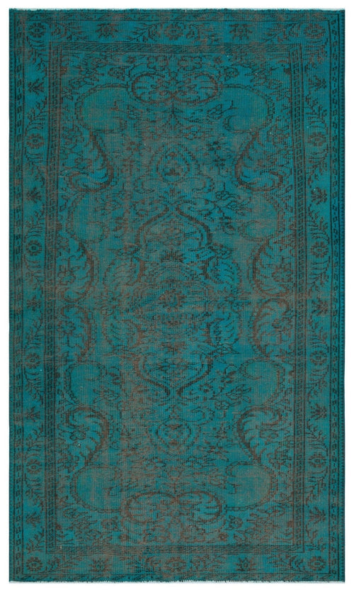 Atina 31027 Turquoise Vintage Wool Handmade Area Rug 4'11" x 8'5"