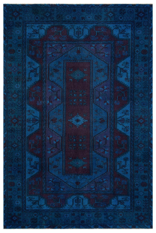 Atina 31032 Blue Vintage Wool Handmade Area Rug 6'0" x 8'10"